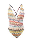 Matchesfashion.com Missoni Mare - Zigzag-woven Wrap Swimsuit - Womens - Multi