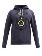 Matchesfashion.com Eye/loewe/nature - Logo-embroidered Cotton-jersey Hooded Sweatshirt - Mens - Navy