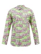 Comme Des Garons Shirt - X Kaws Printed Cotton-poplin Shirt - Mens - Green