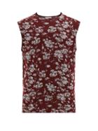 Matchesfashion.com Jil Sander - Floral-jacquard Sleeveless Sweater - Mens - Red