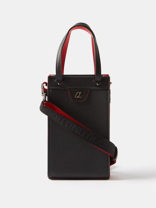 Christian Louboutin - Ruistote Nano Grained Faux-leather Cross-body Bag - Mens - Black Red
