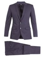 Matchesfashion.com Dolce & Gabbana - Martini Peak Lapel Stretch Cotton Suit - Mens - Blue