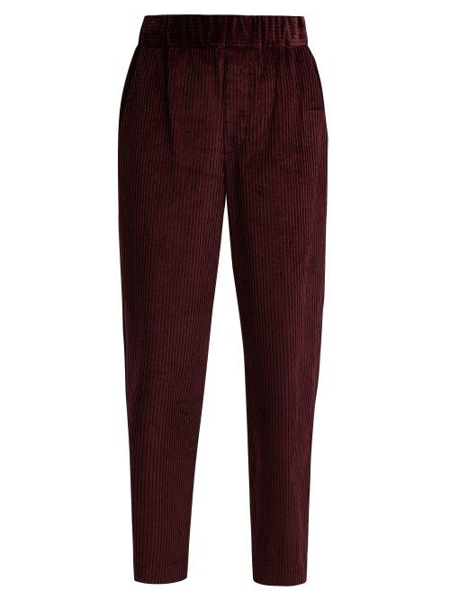Matchesfashion.com Isabel Marant - Meloy High Rise Corduroy Trousers - Womens - Burgundy