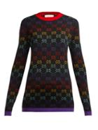 Matchesfashion.com Gucci - Gg Jacquard Wool Sweater - Womens - Black Multi