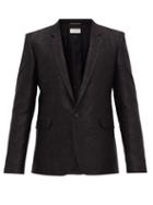 Matchesfashion.com Saint Laurent - Single-breasted Floral Wool-blend Brocade Blazer - Mens - Black