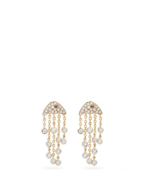 Matchesfashion.com Yvonne Lon - Diamond & 18kt Gold Jellyfish Earrings - Womens - Yellow Gold