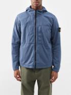 Stone Island - Logo-patch Hooded Cotton-blend Jacket - Mens - Dark Blue