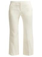 Matchesfashion.com Alexander Mcqueen - Kickback Cropped Wool Blend Trousers - Womens - Ivory