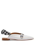 Matchesfashion.com Dodo Bar Or - Alonso Gingham Slingback Leather Flats - Womens - Black White