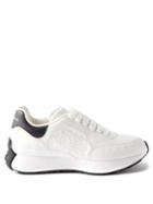 Alexander Mcqueen - Sprint Runner Logo-embossed Leather Trainers - Womens - White Black