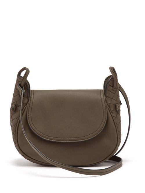 Matchesfashion.com Bottega Veneta - Nodini Intrecciato Leather Cross Body Bag - Womens - Grey