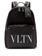 Valentino Vltn Logo-print Leather-panelled Backpack