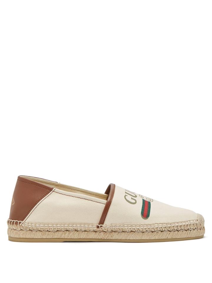 Gucci Logo-print Canvas Espadrilles