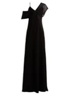 Diane Von Furstenberg Contrast-panel V-neck Crepe Gown
