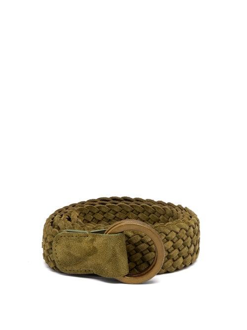 Matchesfashion.com Anderson's - Woven Suede Belt - Mens - Green