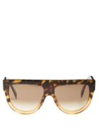 Matchesfashion.com Celine Eyewear - Shadow Aviator D Frame Acetate Sunglasses - Womens - Tortoiseshell