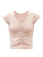 Ladies Activewear Prism - Passionate Ruched V-neck T-shirt - Womens - Light Pink
