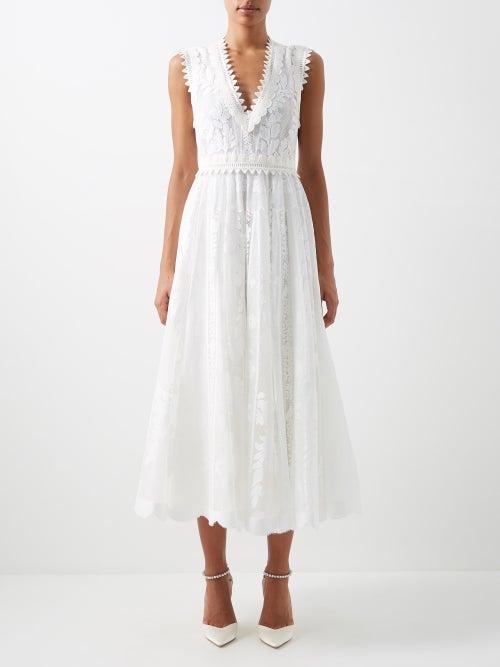Giambattista Valli - Macram Lace Cotton-blend Dress - Womens - Ivory
