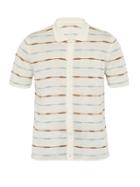 Matchesfashion.com Jacquemus - Striped Knitted Linen Polo Shirt - Mens - White Multi