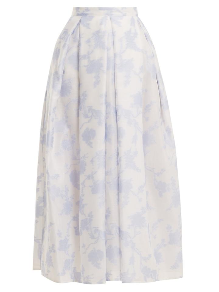 Erdem Elena Floral-jacquard Organza Skirt