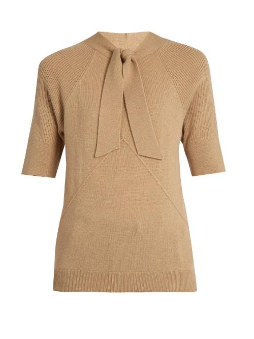 Tomas Maier Tie-neck Cashmere-knit Top