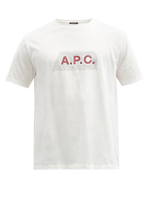 Mens Rtw A.p.c. - Garry Logo-print Cotton-jersey T-shirt - Mens - White
