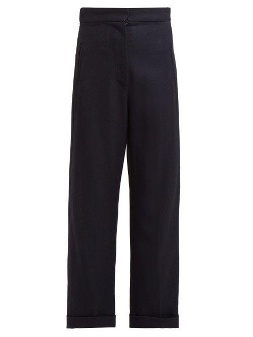 Matchesfashion.com Jacquemus - Revers Wide Leg Wool Trousers - Womens - Navy