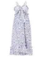Matchesfashion.com Thierry Colson - Valentina Abstract-print Cotton Maxi Dress - Womens - Blue