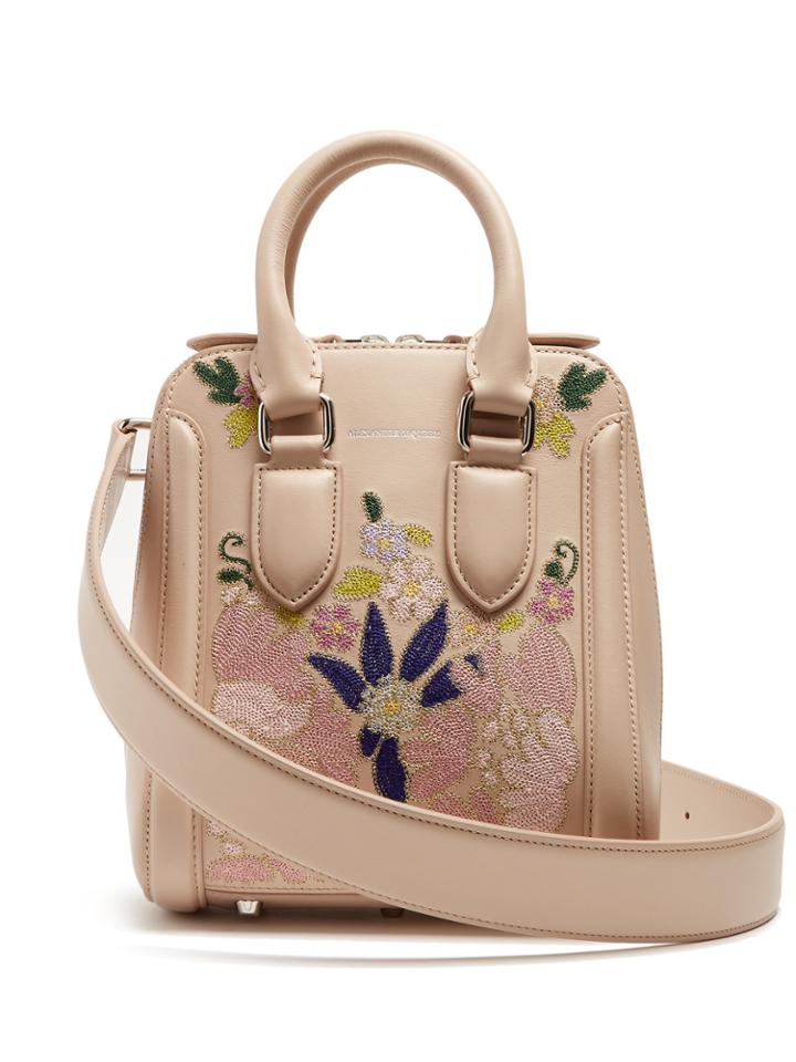 Alexander Mcqueen Heroine Embroidered Small Leather Cross-body Bag