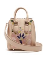 Alexander Mcqueen Heroine Embroidered Small Leather Cross-body Bag