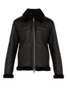 Matchesfashion.com Dunhill - Shearling Trimmed Leather Jacket - Mens - Black