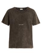 Saint Laurent Logo-print Distressed Cotton T-shirt