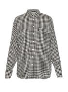 Tibi Point-collar Gingham Blouse