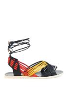 Balmain Matti Woven Leather And Suede Sandals