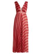 Matchesfashion.com Raquel Diniz - Alexa Harlequin Print Gown - Womens - Red Print