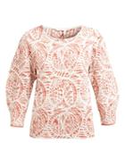 Matchesfashion.com Chlo - Balloon Sleeve Abstract Jacquard Top - Womens - Red White