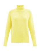 Lee Mathews - Roll-neck Slit Cuff Cashmere Sweater - Womens - Yellow