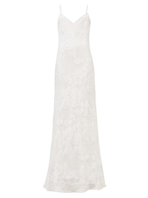 Galvan - Frida Floral-devor Gown - Womens - White
