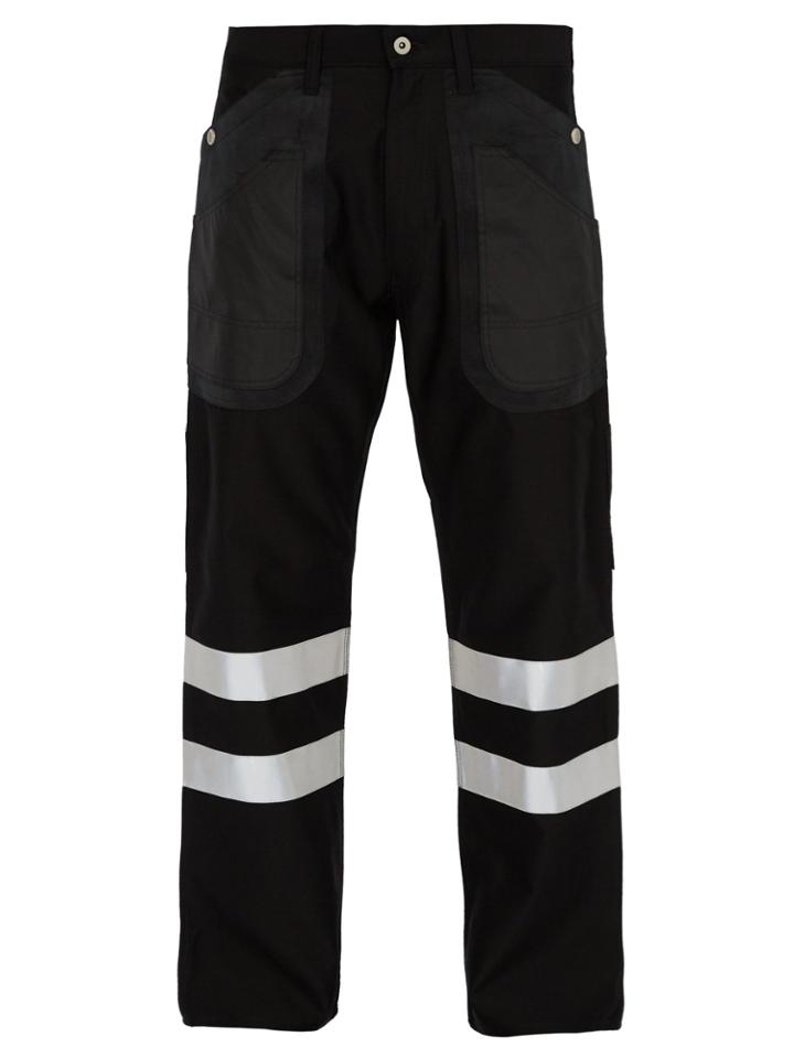 Junya Watanabe Cotton And Wool-blend Reflective-trimmed Trousers