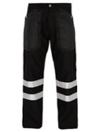 Junya Watanabe Cotton And Wool-blend Reflective-trimmed Trousers