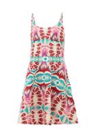 Matchesfashion.com Le Sirenuse, Positano - Cindy Fish Tail-print Cotton-poplin Mini Dress - Womens - Pink Print