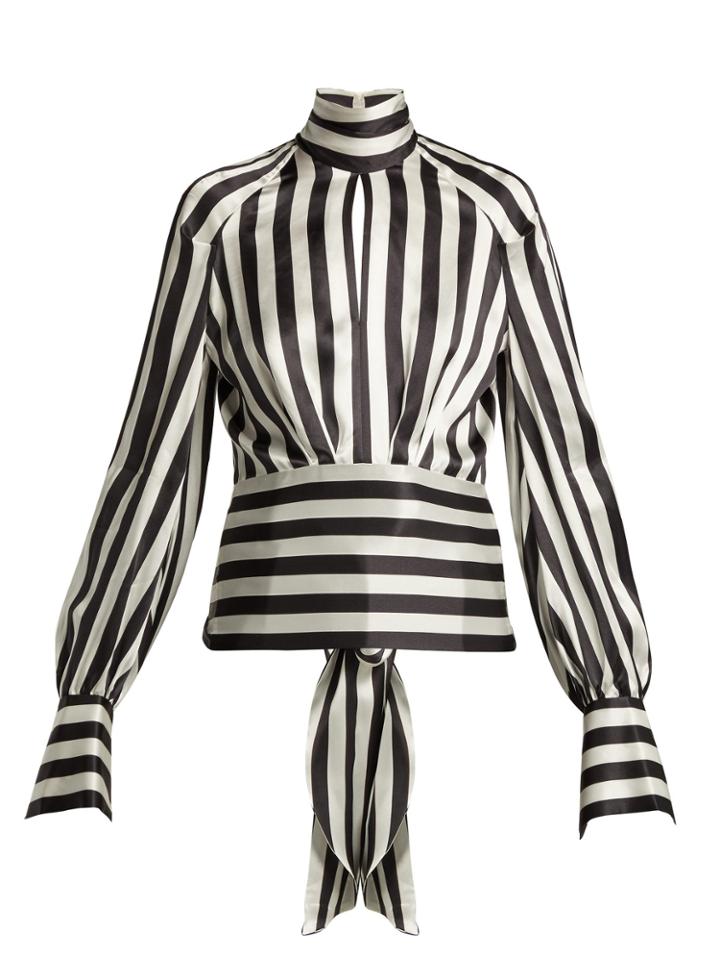 Petar Petrov Eyre Striped Silk Blouse