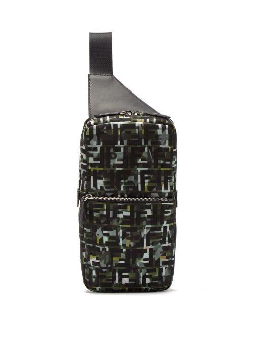 Matchesfashion.com Fendi - Ff And Camouflage-print Cross-body Bag - Mens - Green Multi