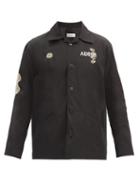 Matchesfashion.com Adish - Logo-print Floral Cross-stitch Twill Jacket - Mens - Black