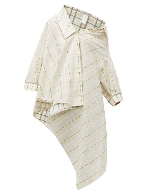 Matchesfashion.com Palmer//harding - Jasmin Reversible Check Print Cotton Shirt - Womens - White Multi