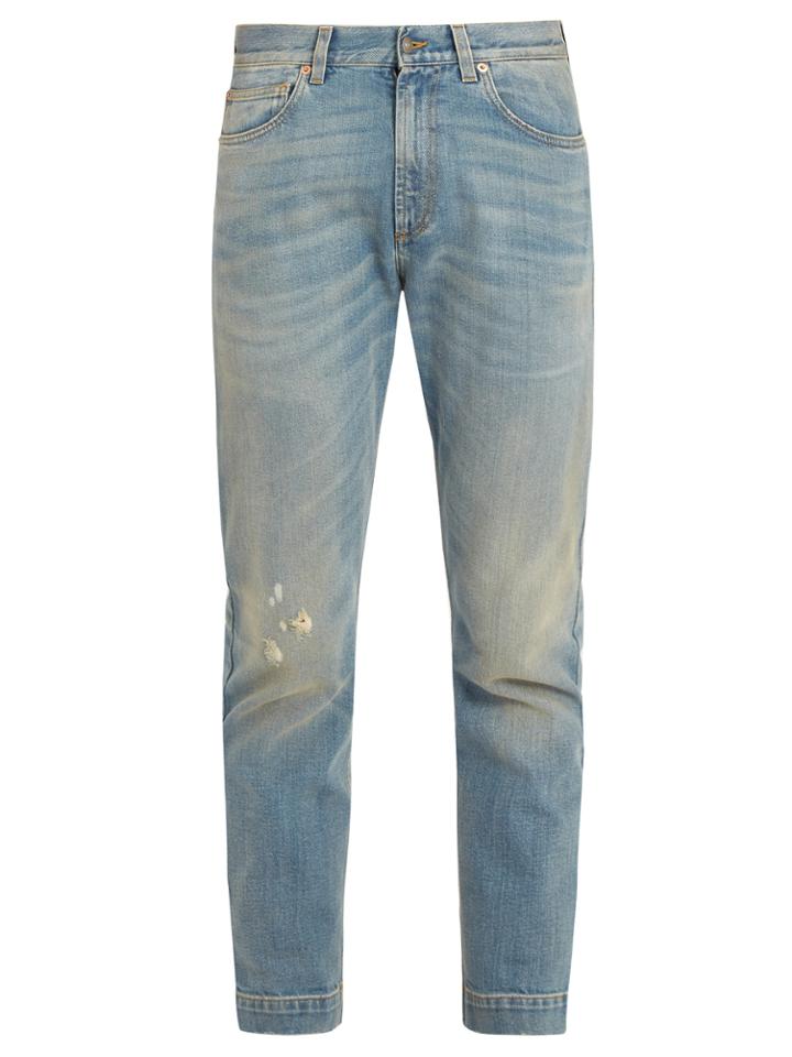 Gucci Distressed Straight-leg Jeans