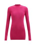 Raey - Recycled Merino-wool Blend High-neck Sweater - Womens - Fuchsia