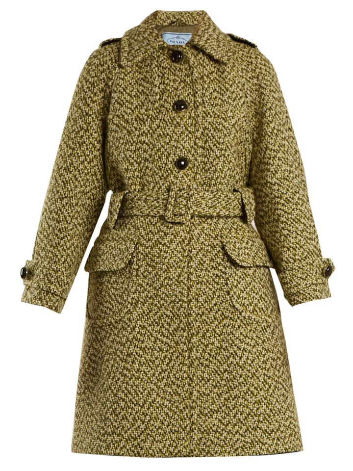 Prada Point-collar Single-breasted Wool Coat