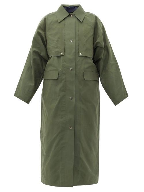 Matchesfashion.com Kassl Editions - Waxed-cotton Trench Coat - Womens - Khaki