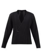 Homme Pliss Issey Miyake - Double-breasted Technical-pleated Blazer - Mens - Black